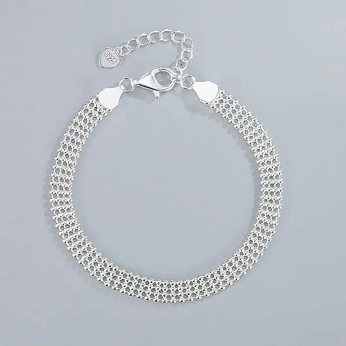 Breloques 925 Bracelets en argent sterling perles chaîne pour femmes hommes mariage dame Noble jolis