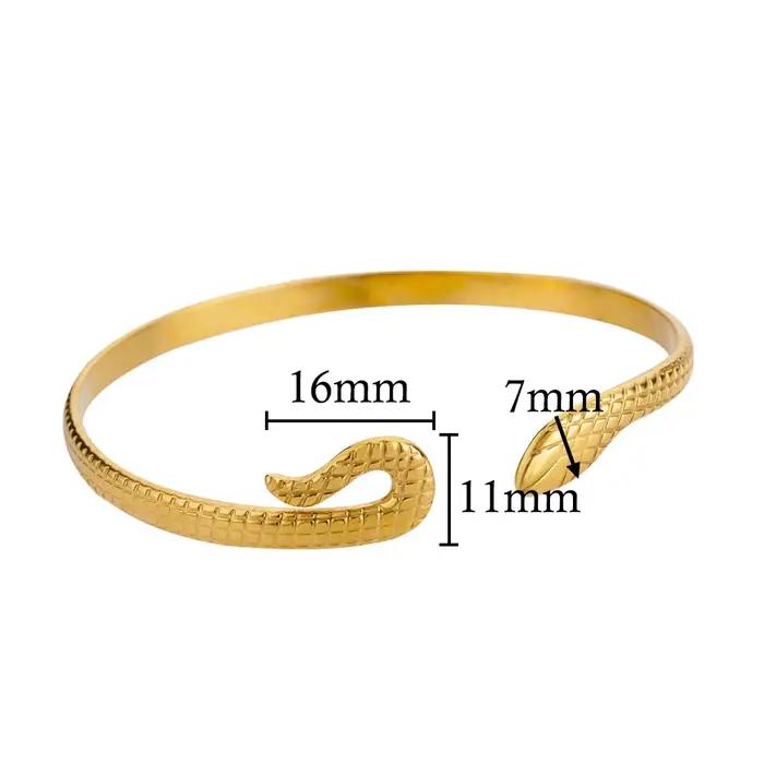 Bracelet serpent en acier inoxydable pour femmes, plaqué or, marque de luxe, Punk, bijoux esthétique