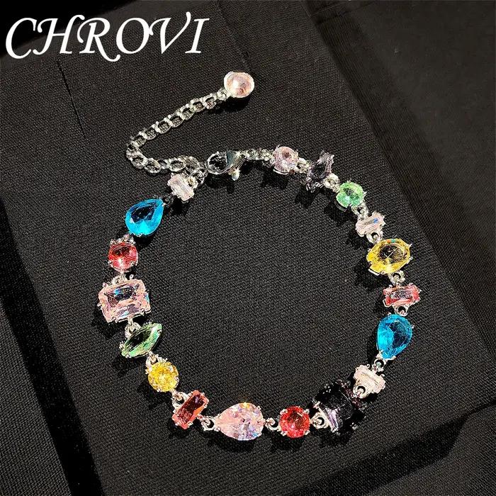 Bracelet exquis en argent sterling 925 avec zirconias - design unique