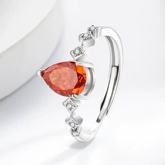 Bague en argent 925 avec pierres précieuses pour femmes
