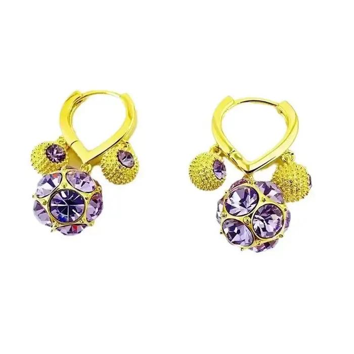 Boucles d'Oreilles Forme Café Scintillantes en Diamant Brun pour Femmes Occasions Spéciales Élégantes Polyvalentes