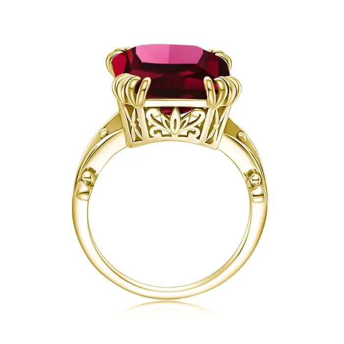Bague rubis Vintage en or 14 carats pour femmes