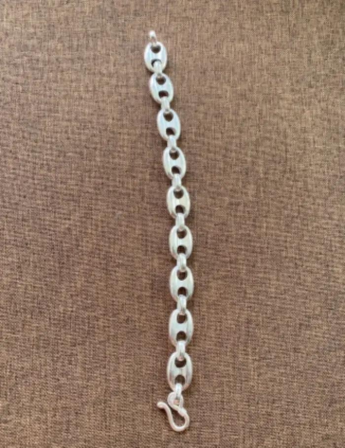 Bracelet à maillons marinés en cuivre blanc