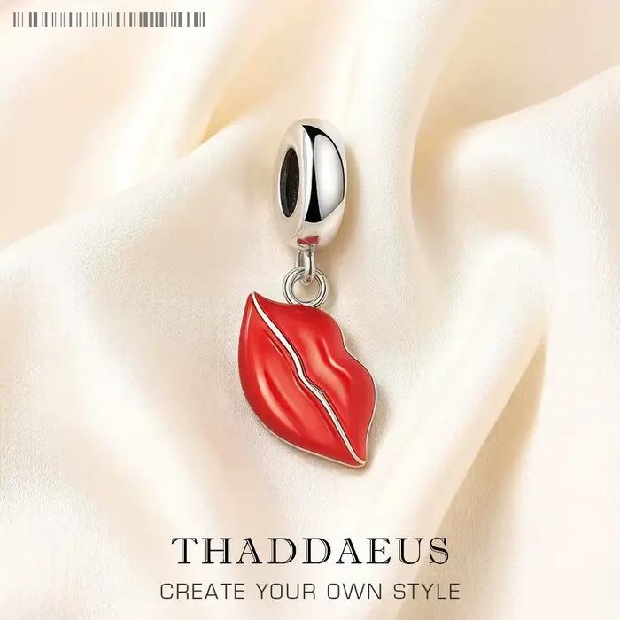 Pendentif en argent sterling 925 serti de lèvres en baiser rouge romantique pour femmes occasions spéciales mariage fiançailles anniversaire cadeau