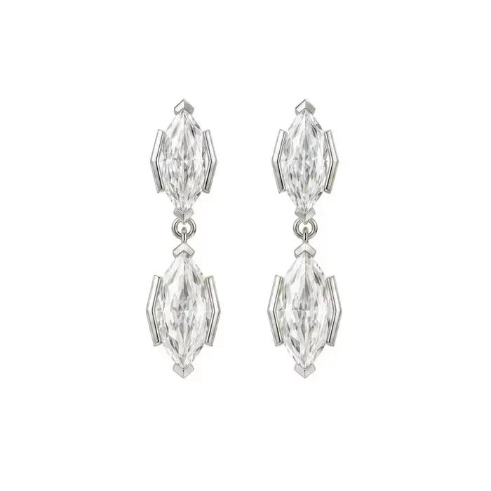 WUIHA – boucles d'oreilles Vintage en argent Sterling 925, coupe Marquise, couleur D, diamants Moiss