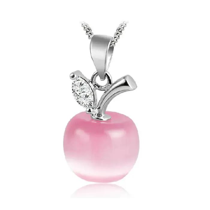 Joaillerie fine en argent regardé 925 avec pomme en cristal pour femme
