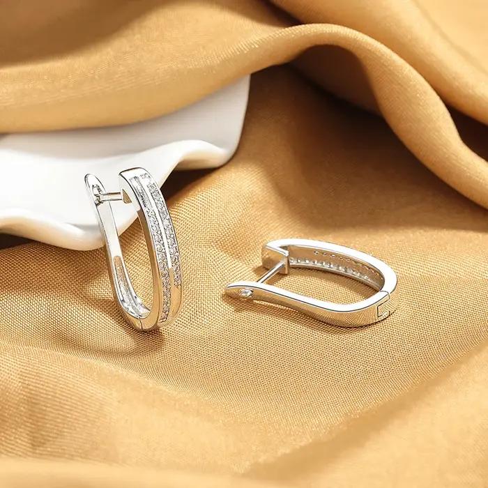 Boucles d'oreilles en argent regardé 925 pour femme