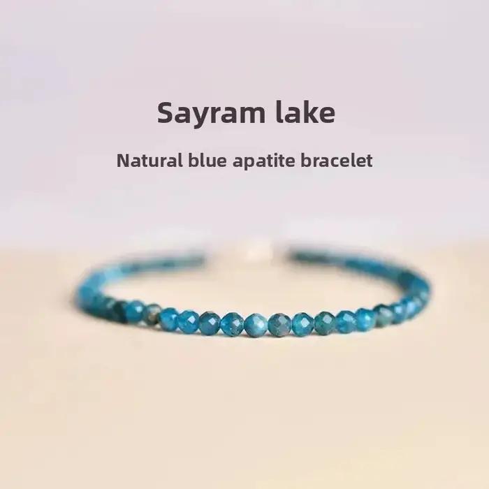Bracelet à facettes en cristal bleu naturel