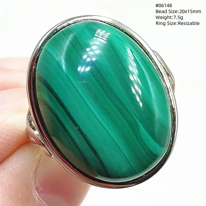 Bague en malachite verte naturelle réglable pour femmes et hommes, pierre de mode, alliance de mariage, bijou de qualité, pierre précieuse, certifiée CNNG, idéal pour les occasions spéciales