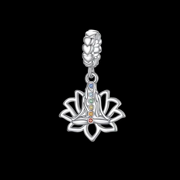 Pendentif fleur de Lotus en argent Sterling 925