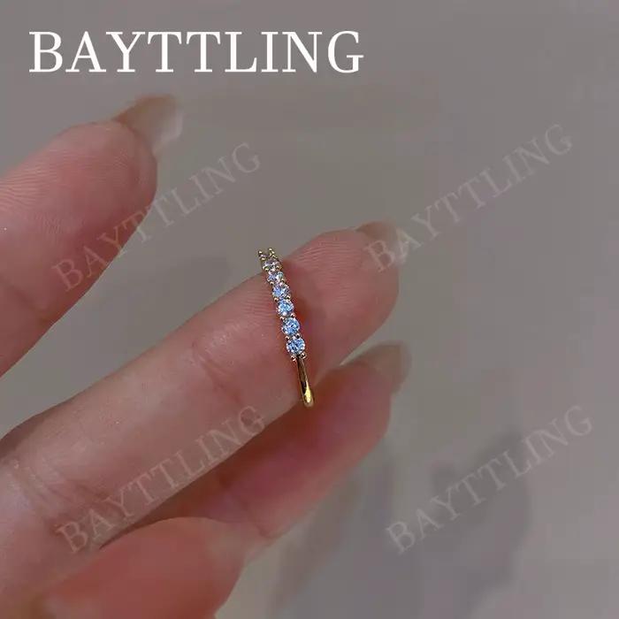 Bague ouverte en argent Sterling 925 pour femmes, breloque en forme de cœur scintillant, en Zircon,