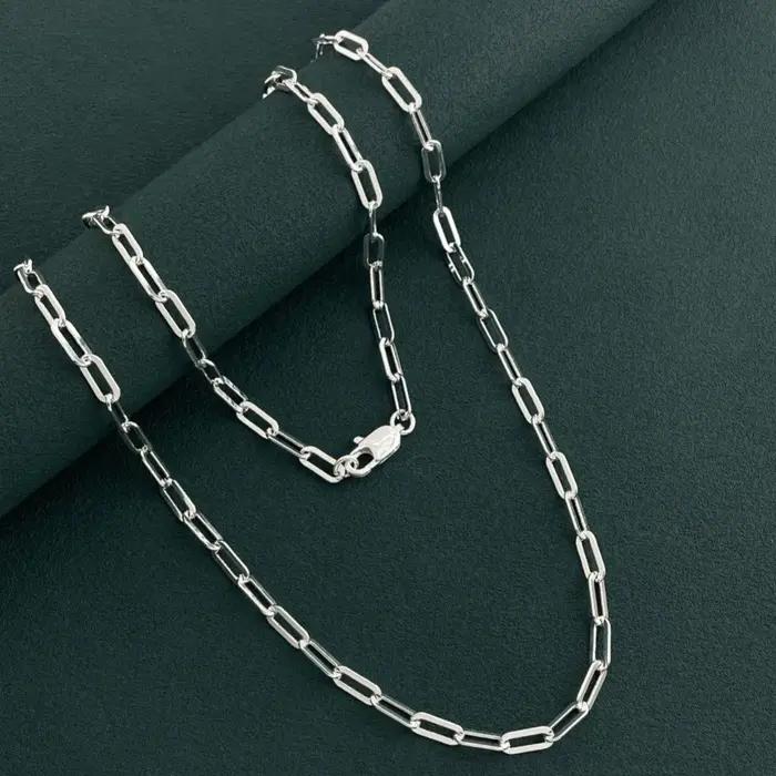 Collier en argent Sterling 925 plaqué or 14 carats, collier à trombone Simple, breloque de fiançailles pour femmes, bijoux cadeau