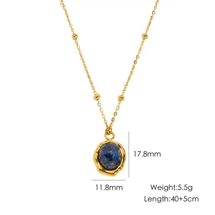Colliers en acier inoxydable Lapis Lazuli DIY Styles Pierres Naturelles Occasions Spéciales Femme
