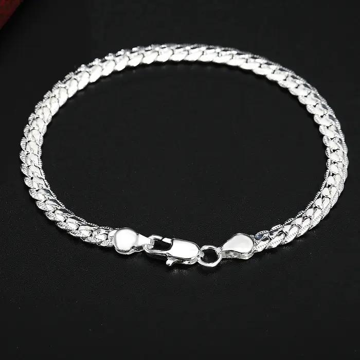 Bracelet en argent regardé 925 pour hommes et femmes