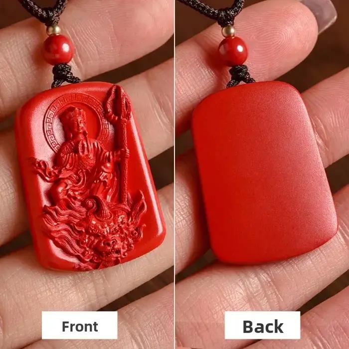 Pendentif cinabre Ksitigarbha Bodhisattva