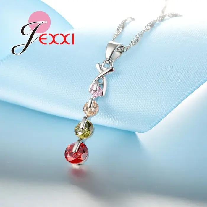 Ensemble de bijoux de mariage en argent regardé 925 pour patients