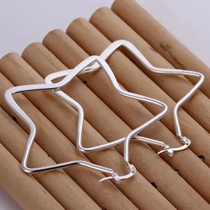 Boucles d'oreilles étoile en argent sterling 925 pour femmes mode classique grandes occasions spéciales
