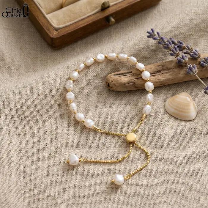 EFFIE QUEEN – Bracelet de perles baroques naturelles pour femmes