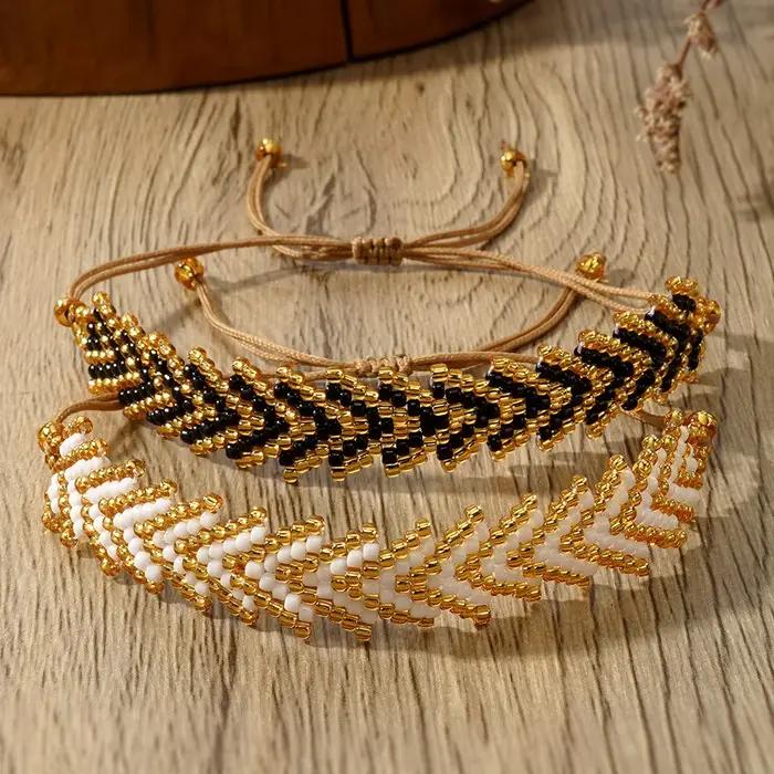 Bracelet de Perles de Riz avec Design de Flèche
