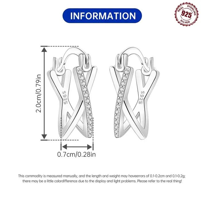 Boucles d'oreilles simples entrelacées en argent sterling 925
