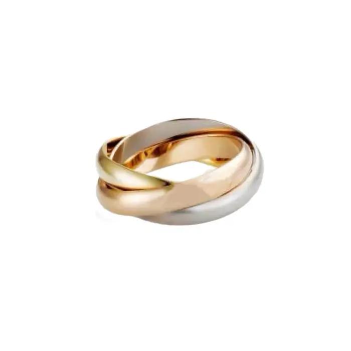 Bague Internet en Argent Sterling Or Rose Tricolore