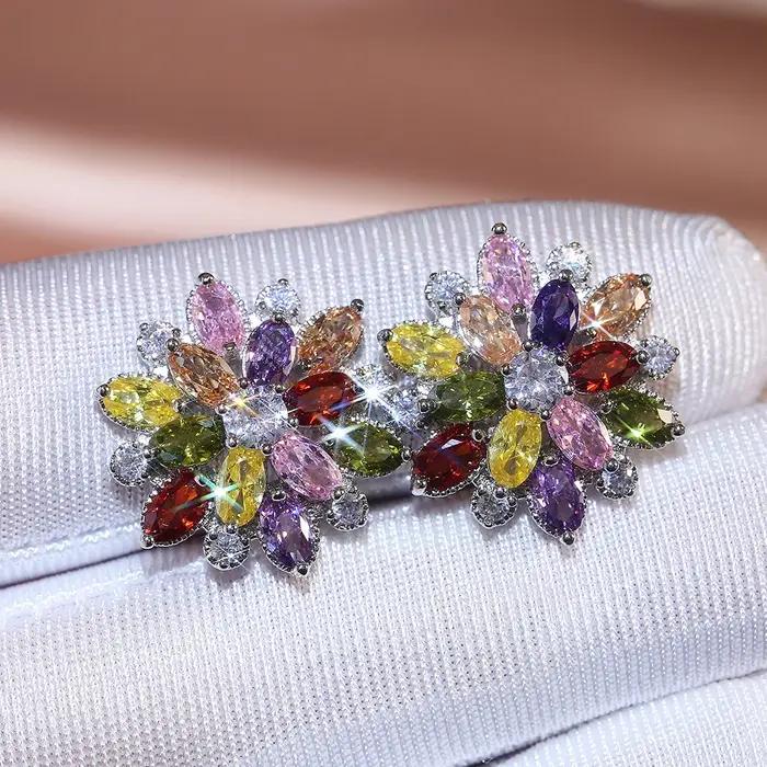 Huitan – boucles d'oreilles en pierre de Zircon pour femmes