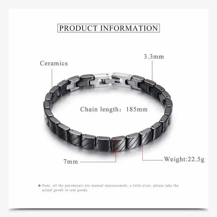 Bracelet en céramique patchwork noir et blanc pour femmes