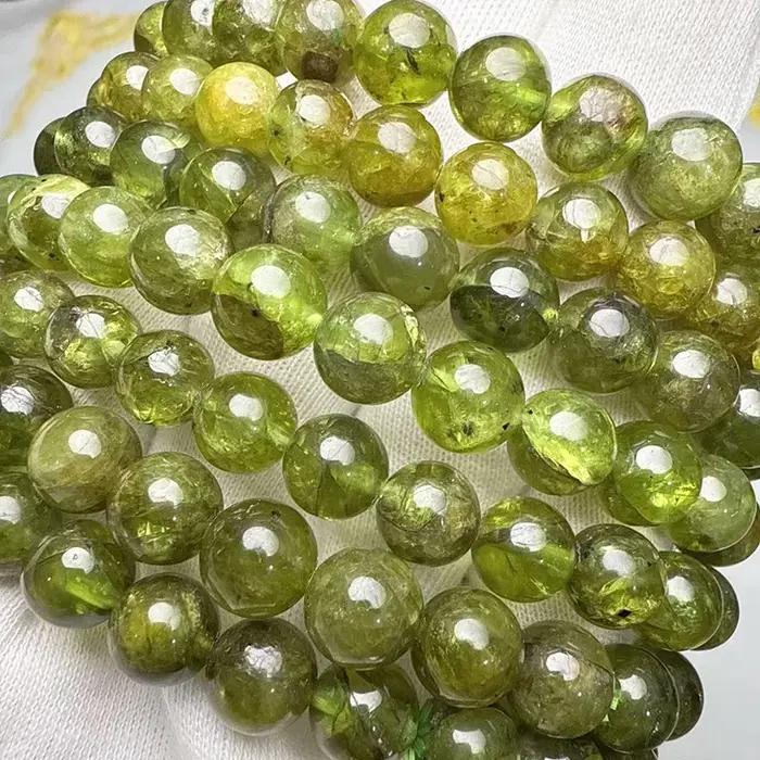 Bracelet rond lisse en péridot AAA 100% naturel