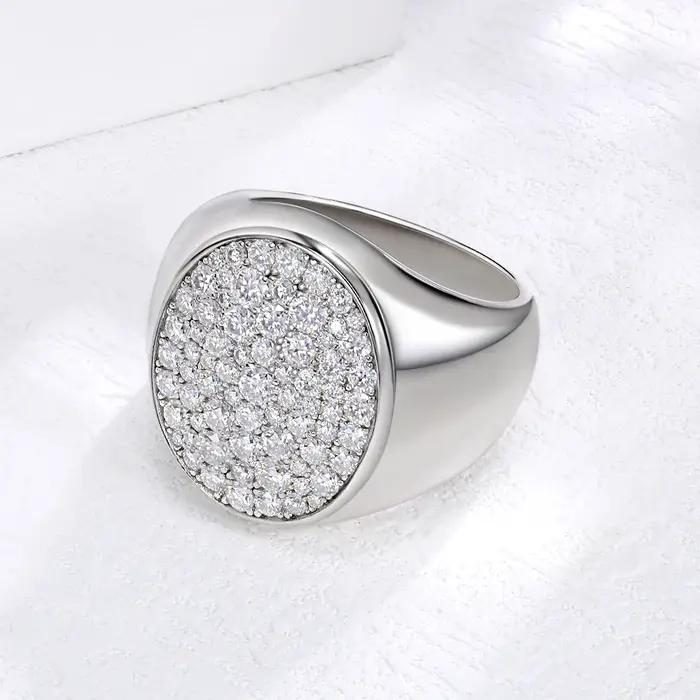 Bague moissanite complète en diamant Hip-hop pour hommes/femmes