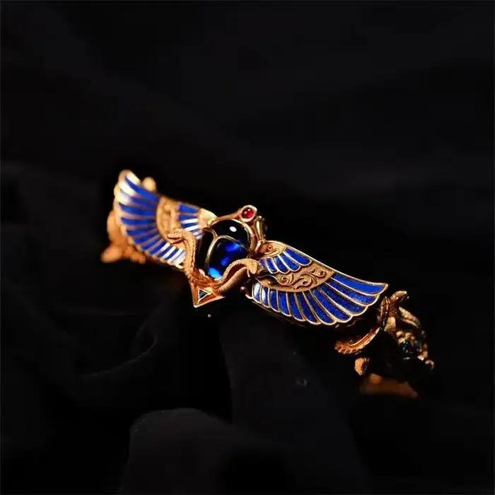 Bracelet manchette ouverte rétro haut de gamme unique