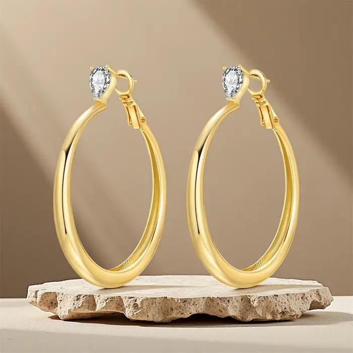 Boucles d'oreilles en argent sterling 925 avec filet d'or 18 carats minimalistes pour femmes bijoux élégants cadeaux pour occasions spéciales