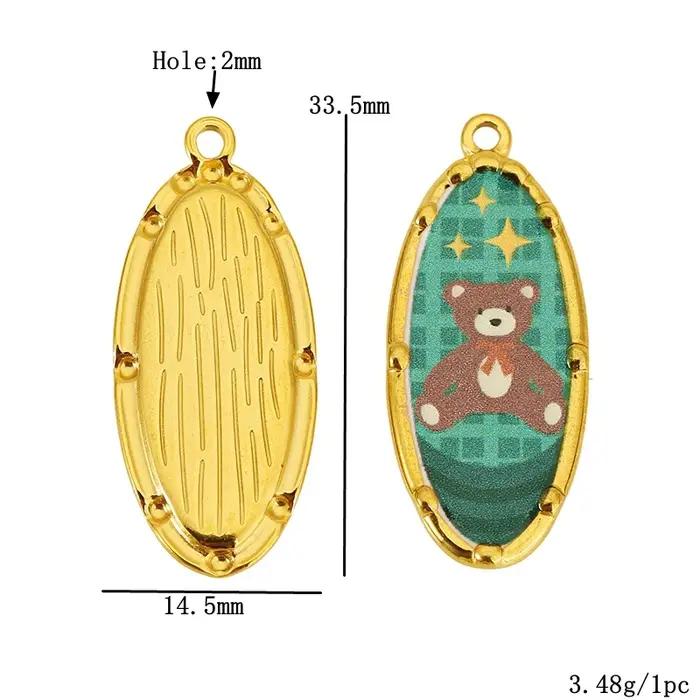 3 pièces en acier inoxydable émail coloré petit ours/amour breloques pendentifs pour Bracelets à bricoler soi-même bijoux boucles d'oreilles faisant des accessoires