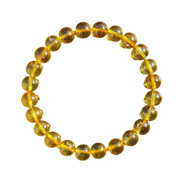 Bracelet en perles de citrine naturelle pour femmes et hommes