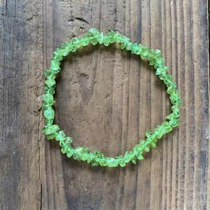 Bracelet en pierre naturelle de péridot véritable