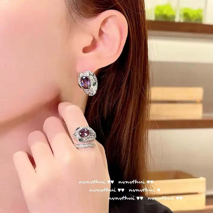Ensembles de bijoux en argent regardé 925 pour femmes
