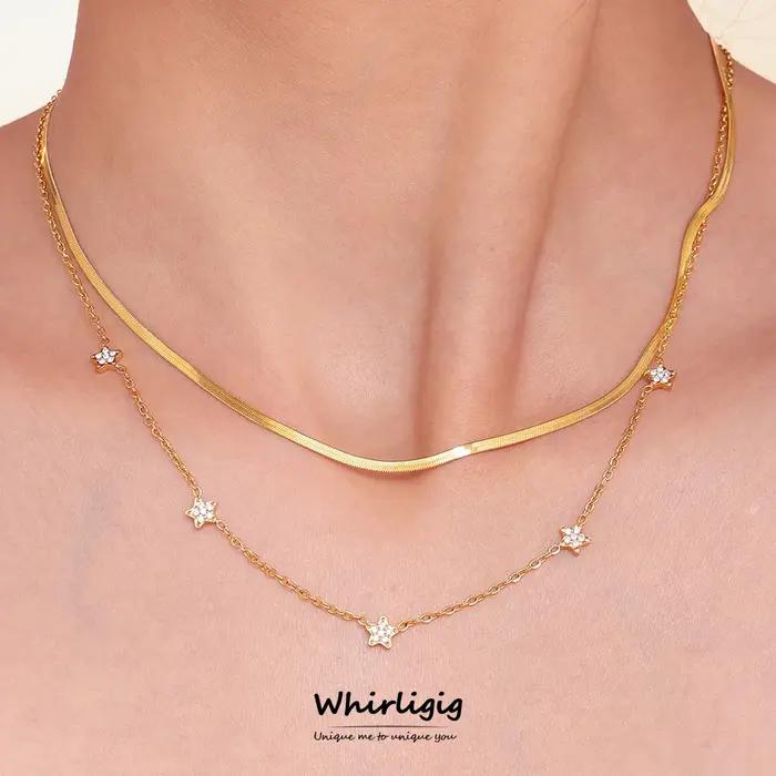 Collier étoile tendance en acier inoxydable pour femmes