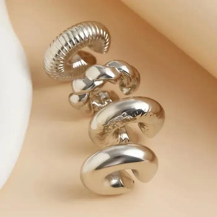 Boucles d'oreilles à Clip géométriques Vintage en forme de C pour femmes