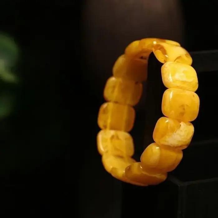 Nouveau Bracelet ambre en cire d'abeille
