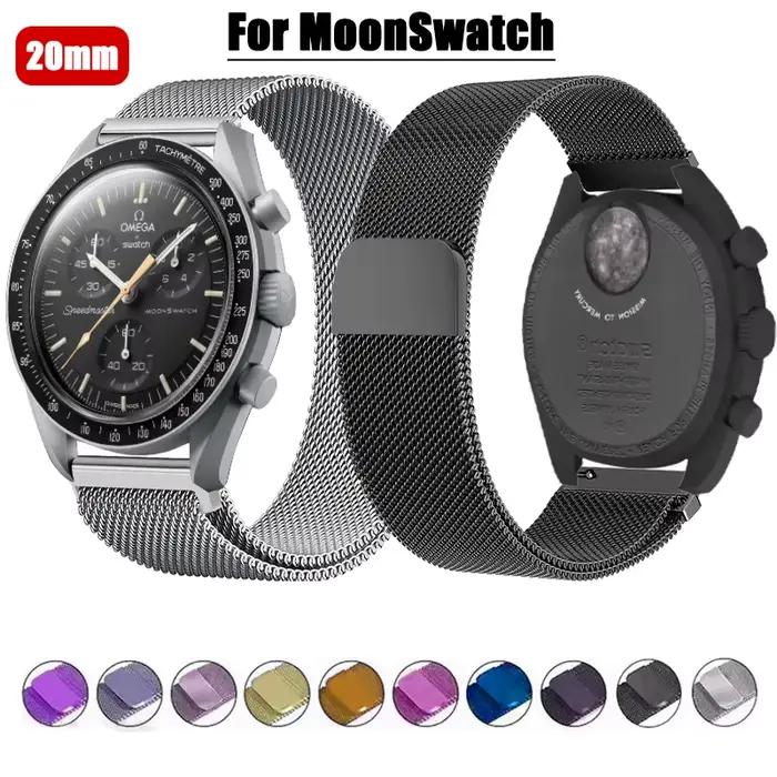 Bracelet de montre intelligente 20mm pour Omega X Swatch Joint MoonSwatch Bracelet milanais en acier inoxydable pour Bracelet de montre magnétique MoonSwatch