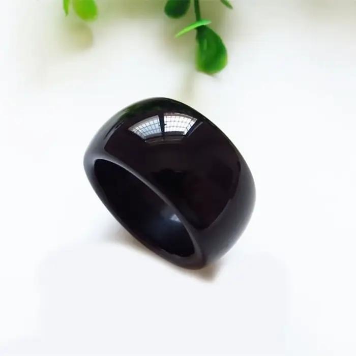 Bague ronde en calcédoine verte chinoise naturelle sculptée à la main