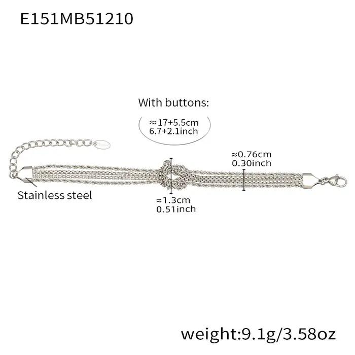 Bracelet à nœud d'amour en acier inoxydable pour femmes
