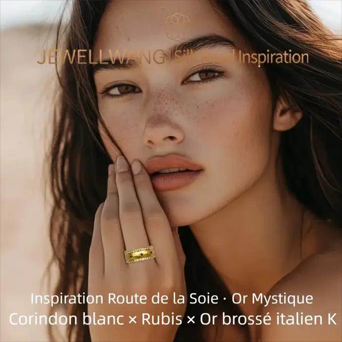 Bague en rubis cultivé en laboratoire JEWELLWANG