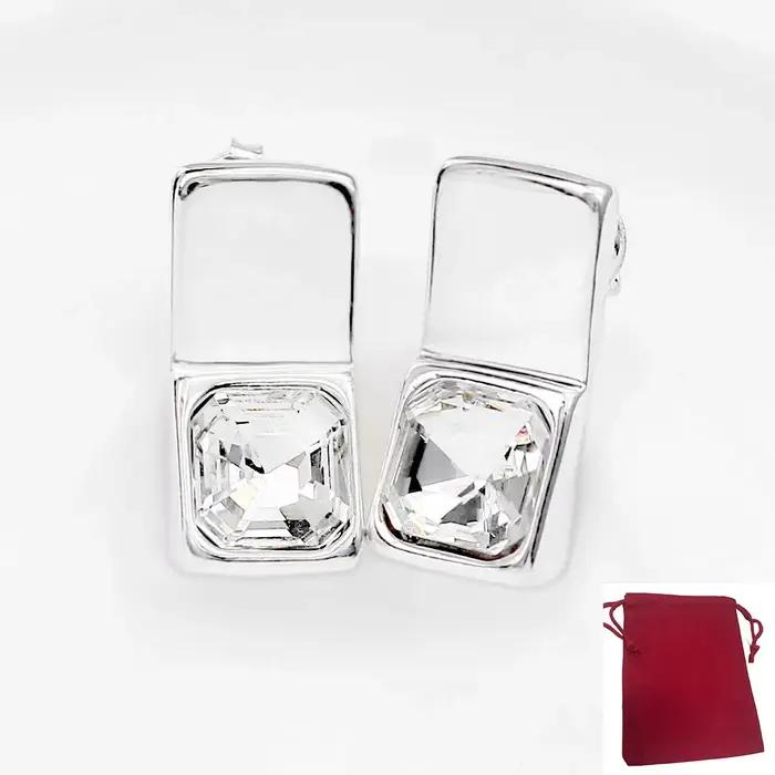 Boucles d'oreilles géométriques en Zircon pour femmes