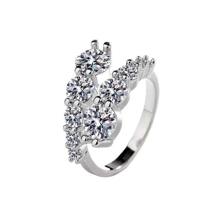 Bague en argent sterling 925 sertie d'oxyde de zircon blanc avec motif animal de compagnie pour femmes occasions spéciales et mariages