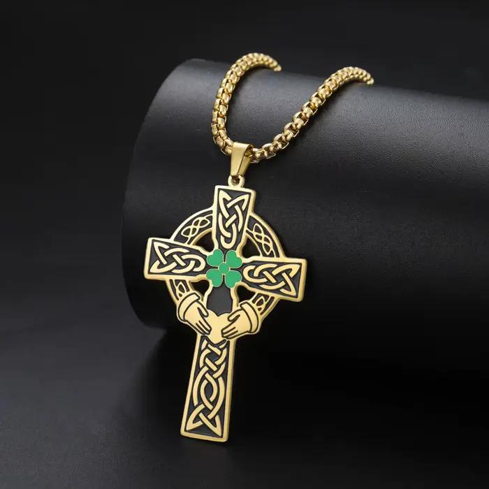 Collier pendentif croix celtique Vintage pour hommes et femmes
