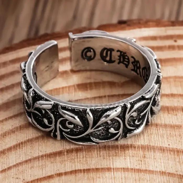 Bague rétro éternelle couleur argent Punk gothique Vintage anneau ouvert bijou de créateur fait à la main cadeau unisexe pour homme et femme occasions spéciales partys