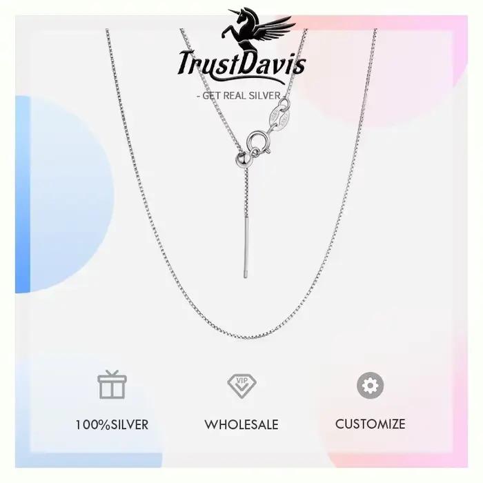 Trustdavis – collier universel en argent 925 véritable pour femmes, chaîne à croix, à la mode, pour usage quotidien, pendentif DIY, bijoux fins, DC27