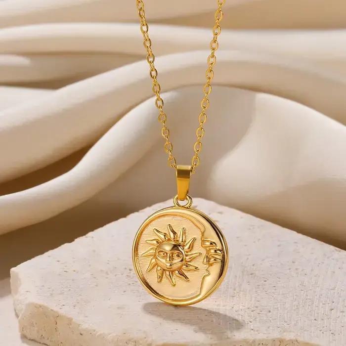 Collier géométrique en acier inoxydable pour femmes