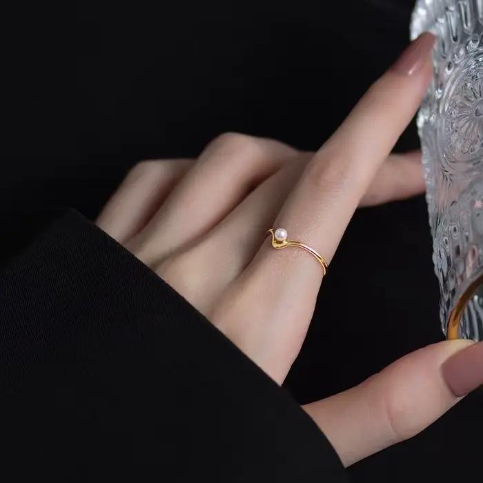 VIVILADY – bagues romantiques en forme de V en argent avec perles