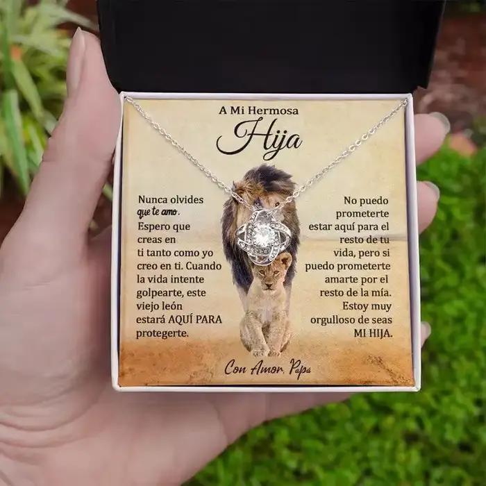A Mi Hermosa Hija collier noeud d'amour à ma fille collier cadeau de papa père femmes amour noeud pe